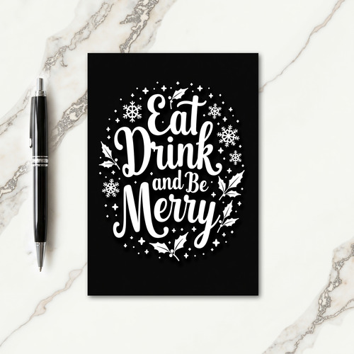 Monochrome Script Christmas Card