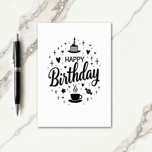Monochrome Treat Birthday Card