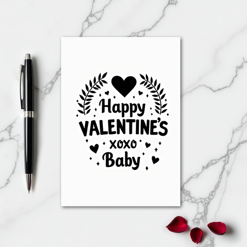 Monochrome Valentines Love Card