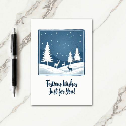 Monochrome Winter Night Card