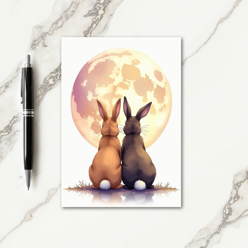 Moon Gazing Friends Art Card