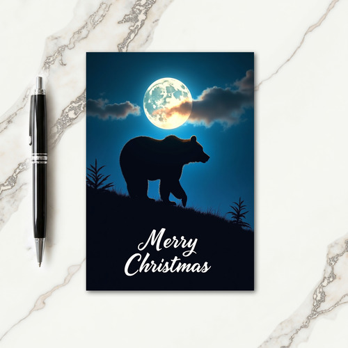Moonlit Bear Christmas Card