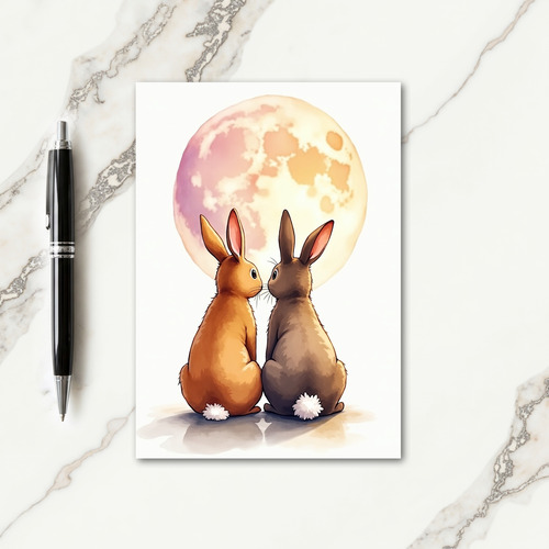 Moonlit Bunnies Friendship Card