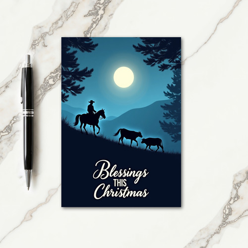Moonlit Christmas Peace Card
