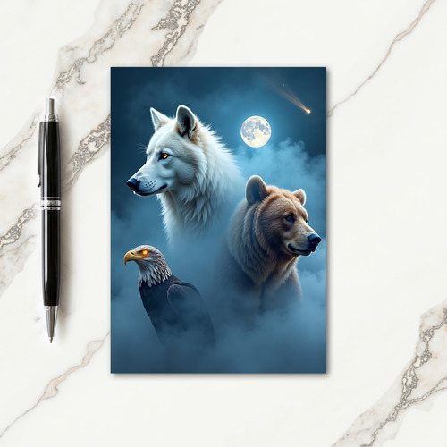 Moonlit Creatures Christmas Card