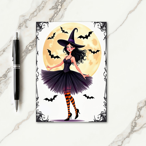 Moonlit Enchantress Halloween Card