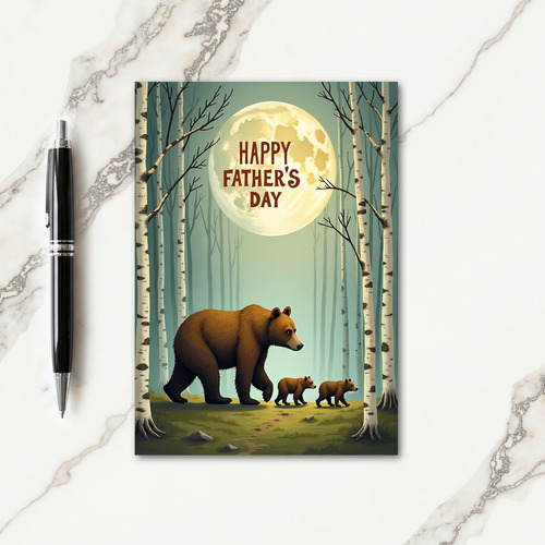 Moonlit Fathers Day Family Card