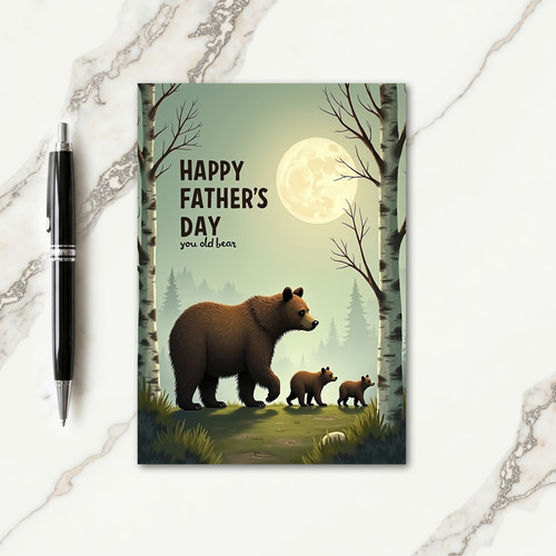 Moonlit Fathers Day Scene Card