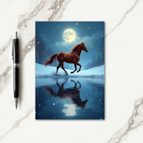 Moonlit Horse Christmas Card