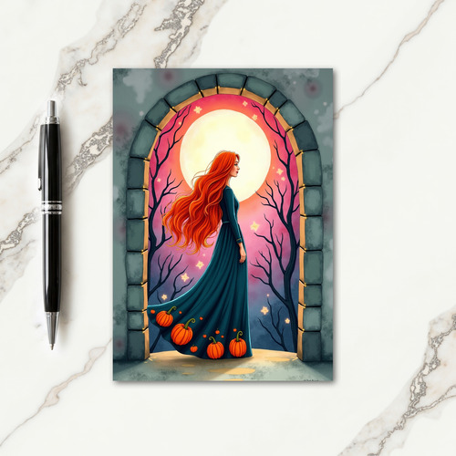 Moonlit Maidens Pumpkin Gown Card