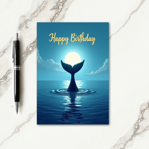 Moonlit Ocean Birthday Card