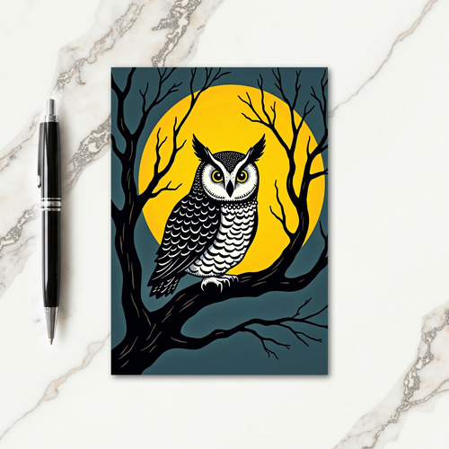 Moonlit Owls Gaze Card