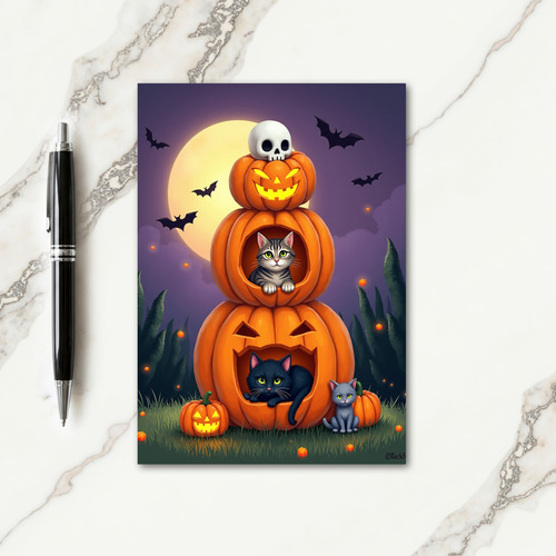 Moonlit Pumpkin Stack Card
