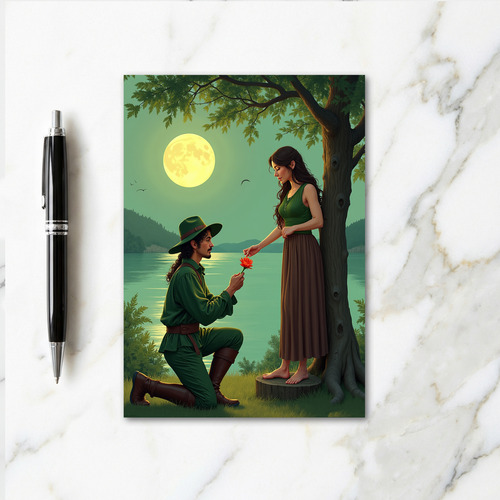 Moonlit Romance Greeting Card