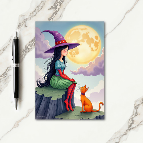 Moonlit Sorceress And Friend Card