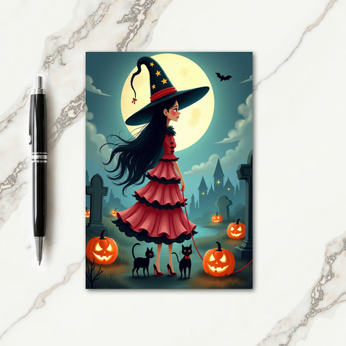 Moonlit Sorceress Night Card