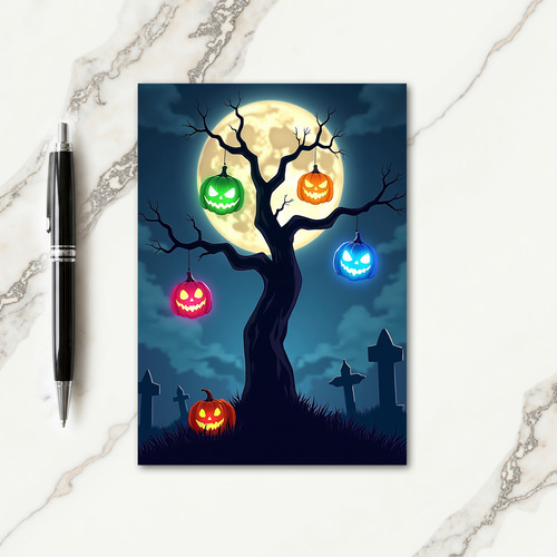 Moonlit Spooky Tree Card