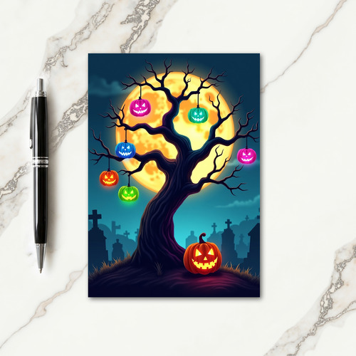 Moonlit Tree Of Lights Card
