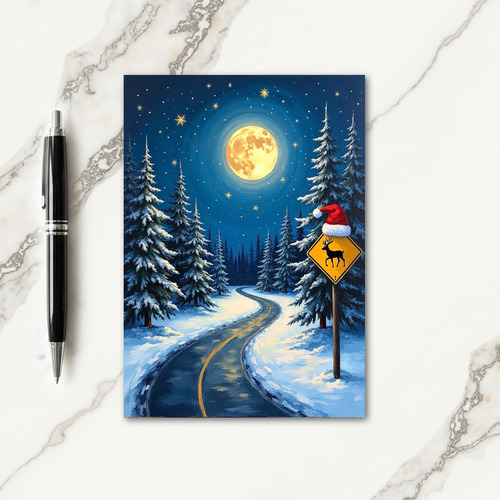 Moonlit Winter Night Card