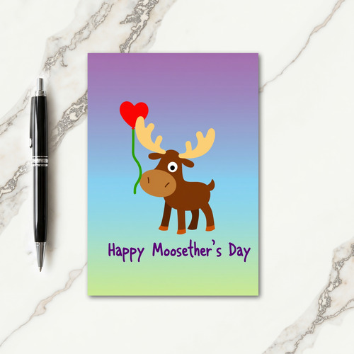 Moose Love Mothers Day Illustration Card
