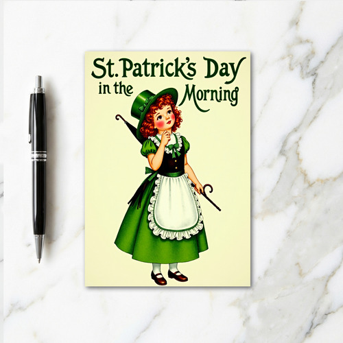 Morning Emerald Girl Holiday Card