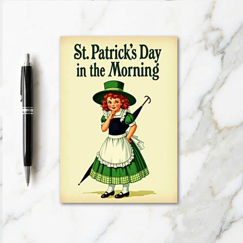 Morning Green Girl Holiday Card