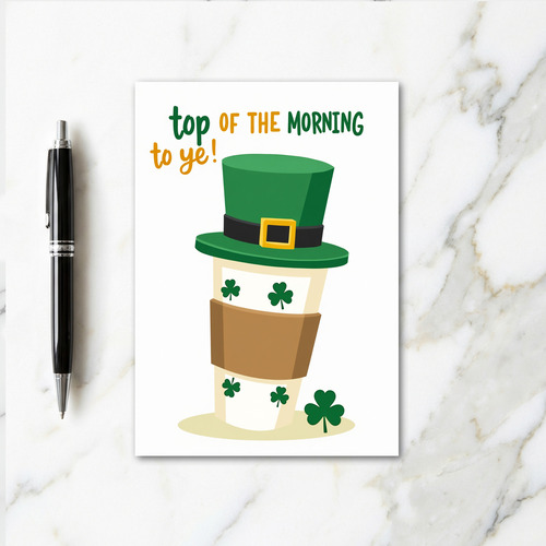 Morning Leprechaun Coffee Cup Card