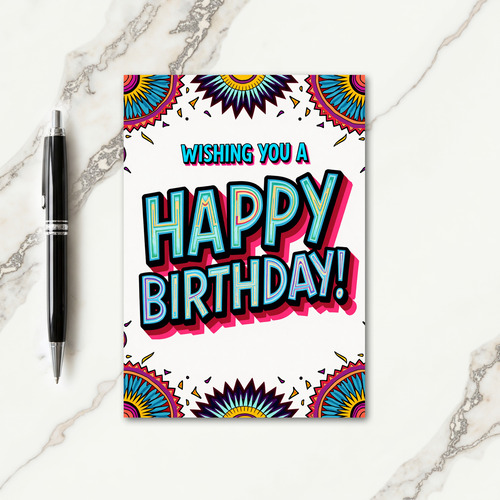 Mosaic Birthday Wishes Card