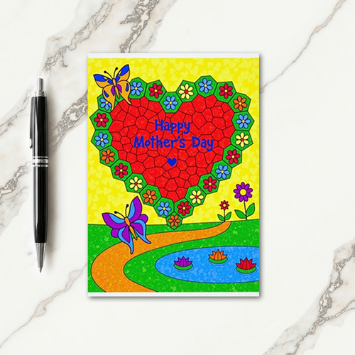 Mosaic Heart Mothers Day Card