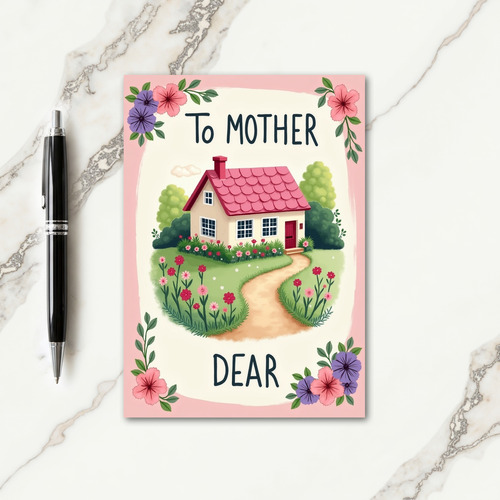 Mother Dear Cottage Scene Card