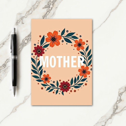 Mother Floral Wreath Art Card