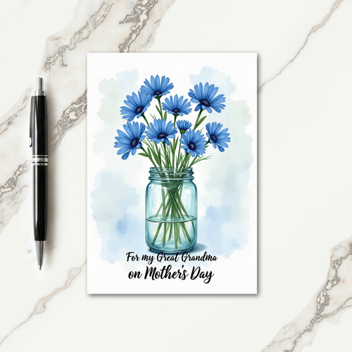 Mothers Day Aqua Bouquet Card