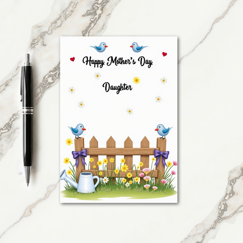 Mothers Day Birds Illustration Card