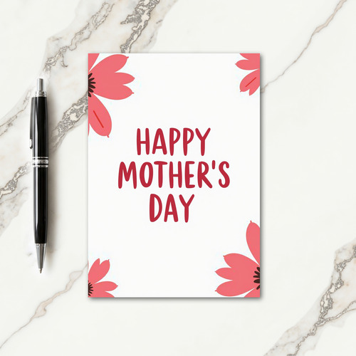 Mothers Day Coral Floral Card