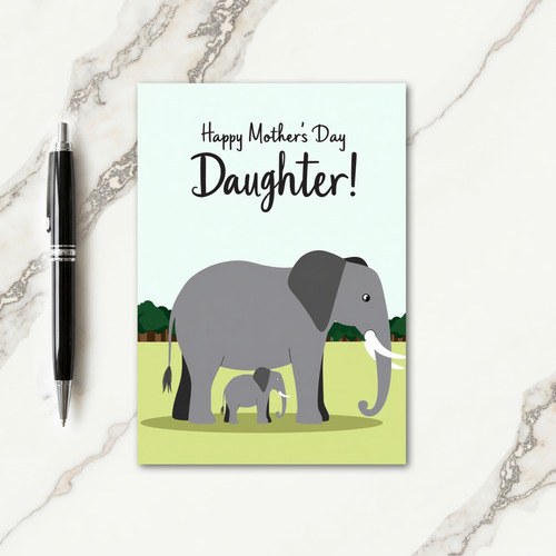 Mothers Day Elephant Art Card