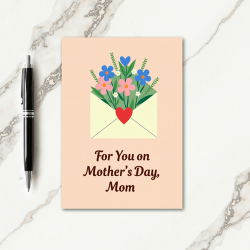 Mothers Day Floral Heart Card