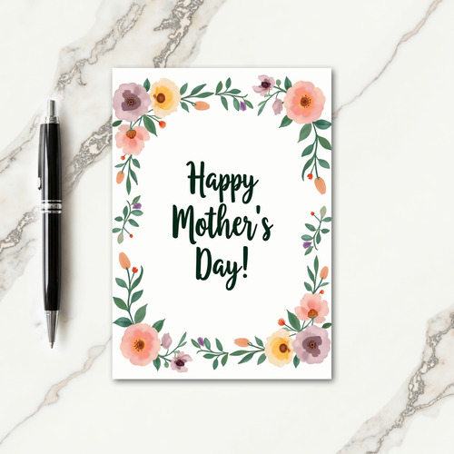 Mothers Day Floral Watercolor Card