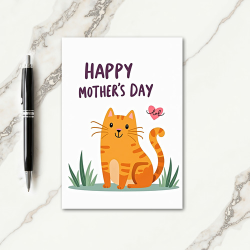 Mothers Day Orange Kitty Smile Card