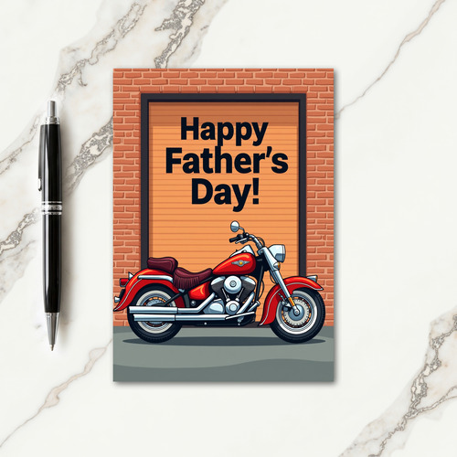Motorcycle Fathers Day Art Card
