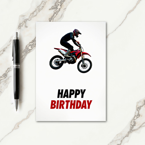 Motorcycle Stunt Celebration Card