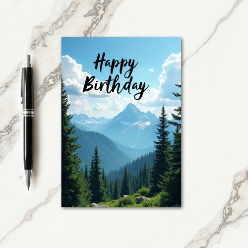 Mountain Birthday Wishes Card