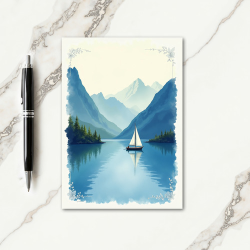 Mountain Lake Fathers Day Card