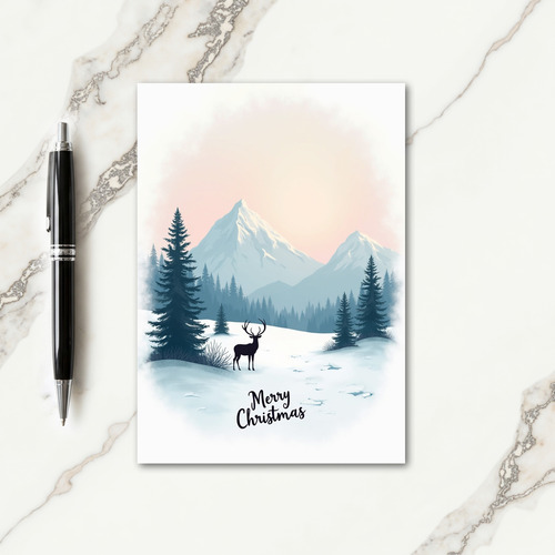 Mountain Peaks Christmas Card
