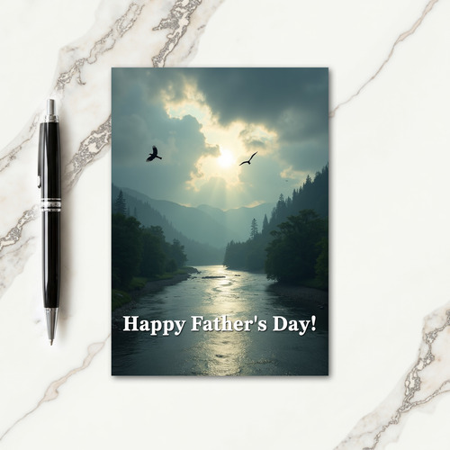 Mountain River Fathers Day Card