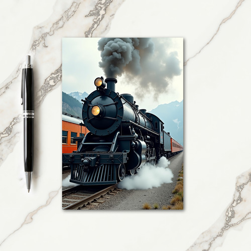 Mountain Train Fathers Day Card