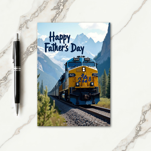 Mountain Train Sweet Fathers Day Card