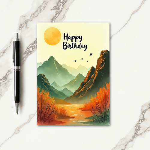 Mountain Valley Birthday Card