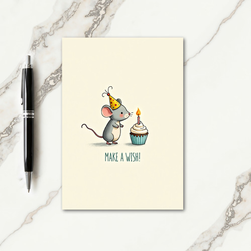 Mouse Birthday Illustration Card