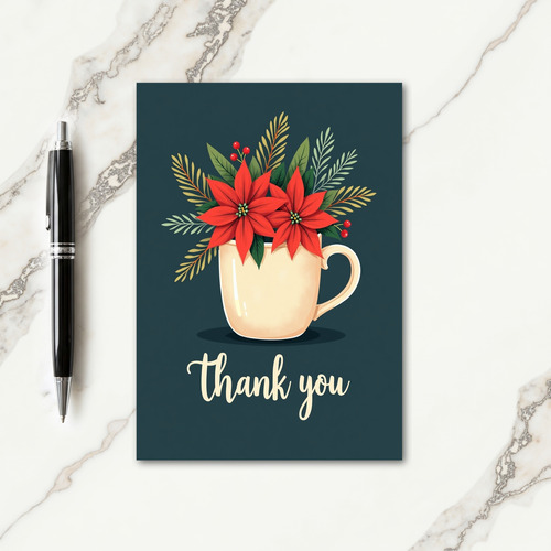 Mug Floral Christmas Card