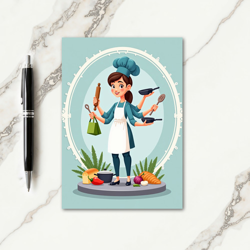 Multi Arm Mom Chefs Day Card